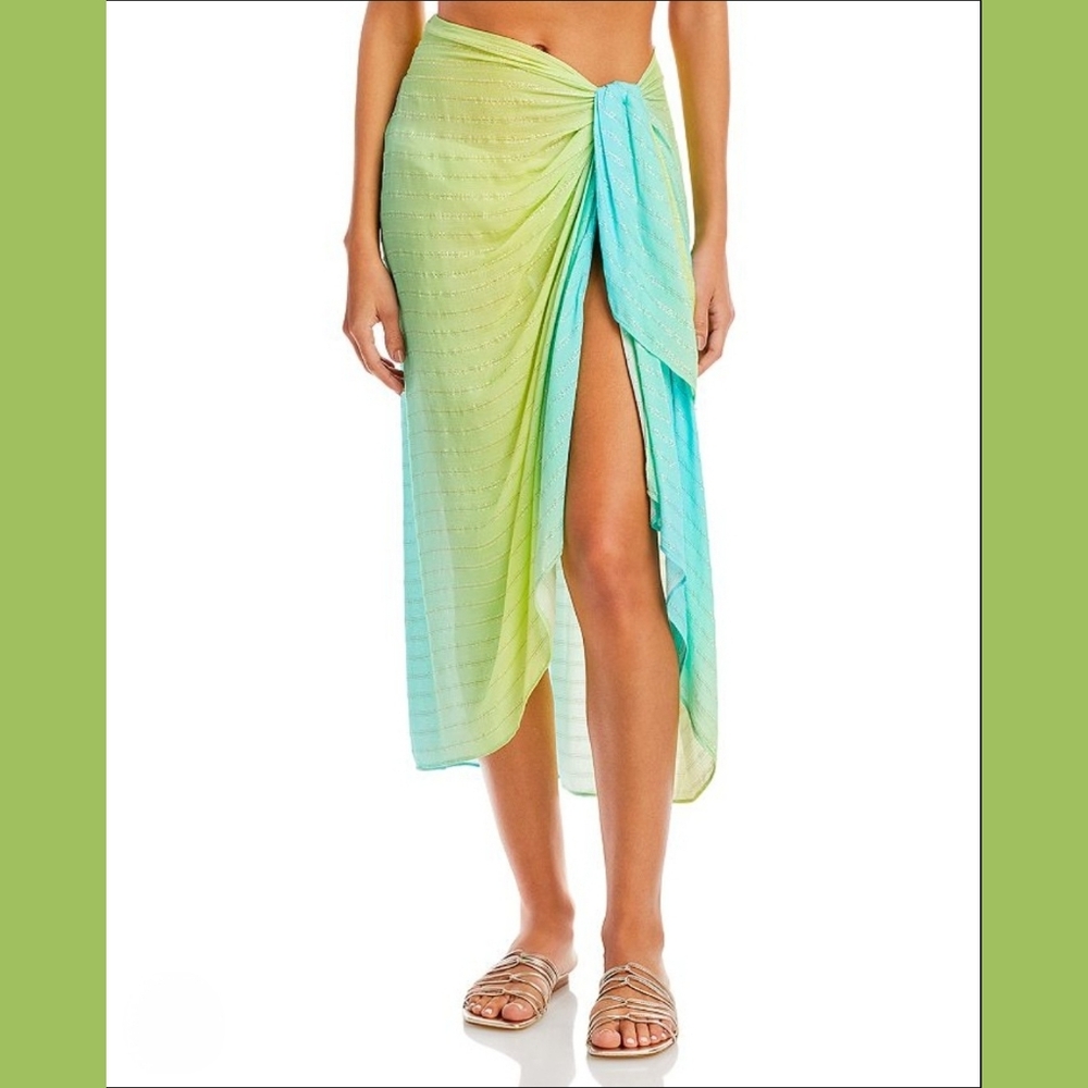 NWT Ramy Brook Silena Ombre Swim  Cover-Up Sarong Skirt Size Small